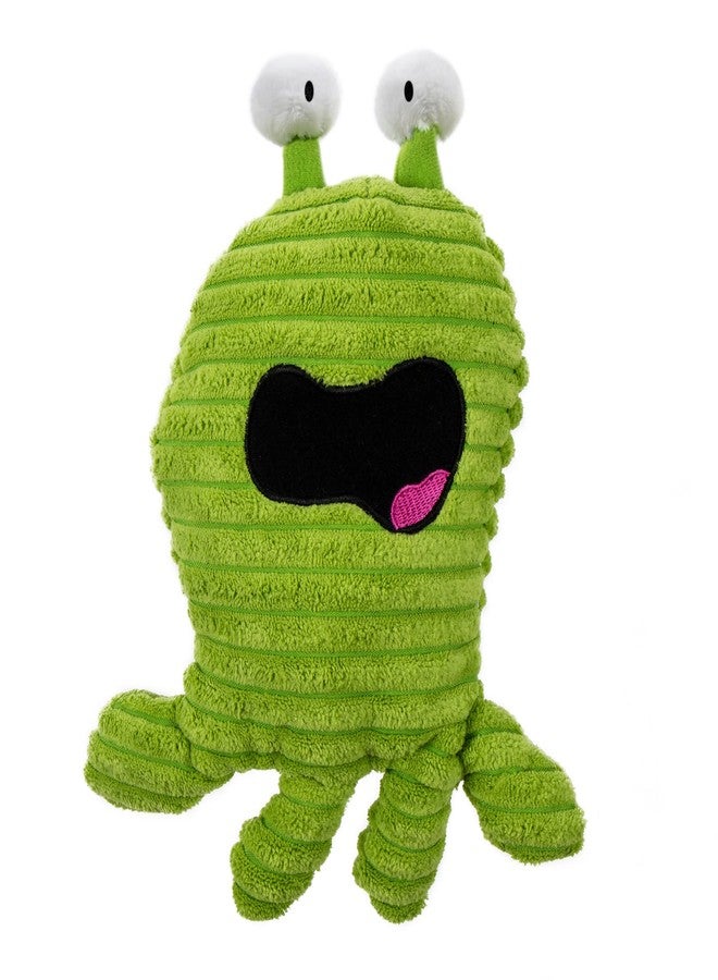 goDog PlayClean Germs Squeaky Plush Dog Toy with Odor-Eliminating Essential Oils, Chew Guard Technology - Green, Small - Image 1